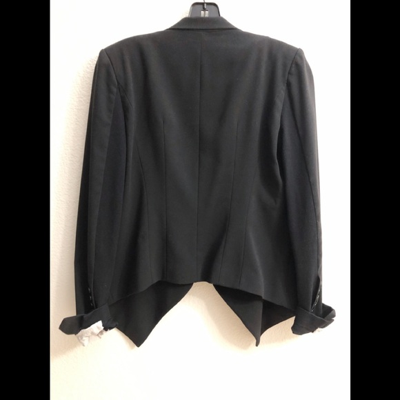 BCBGMaxAzria Abree Open Front Blazer Jacket XXS Black BCBG Designer Fashion - Picture 5 of 6
